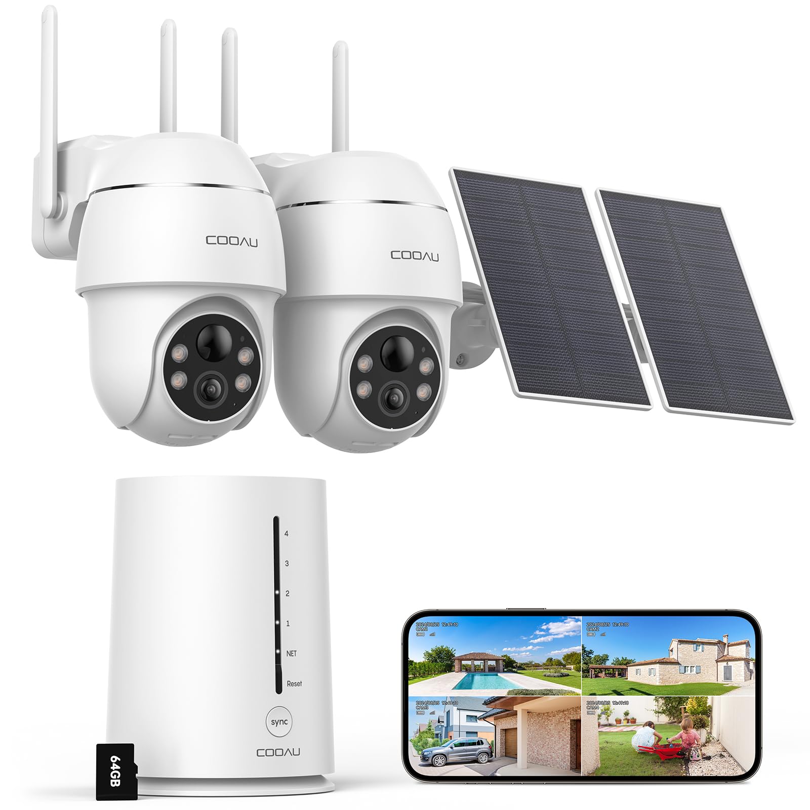 Amazon.com : COOAU Solar Security Cameras Wireless Outdoor